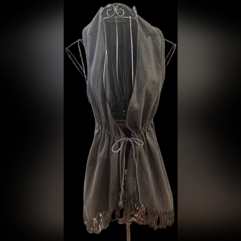 Wet Seal Black Tie front Vest